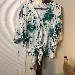 Tie-Front White Blouse